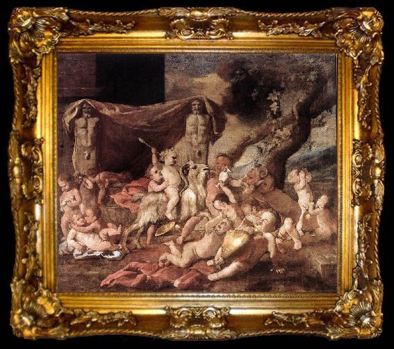 framed  Nicolas Poussin Bacchanal of Putti 1626 Oil on canvas, ta009-2
